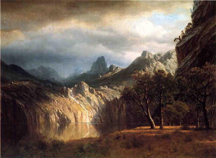 Albert Bierstadt Oil Painting In Western Mountains